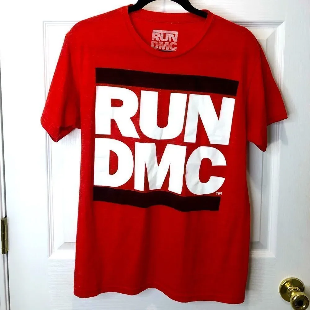 RUN DMC red shirt sleeve tee shirt, size medium - Picture 1 of 7